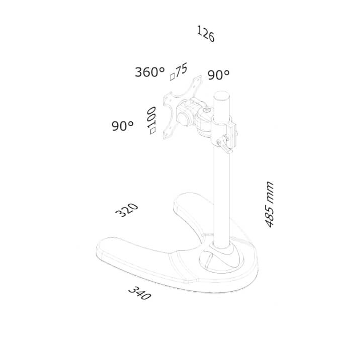 Neomounts by NewStar Flat Screen Desk Mount (stand/grommet) ID 66821 (тъмнейл - 3)