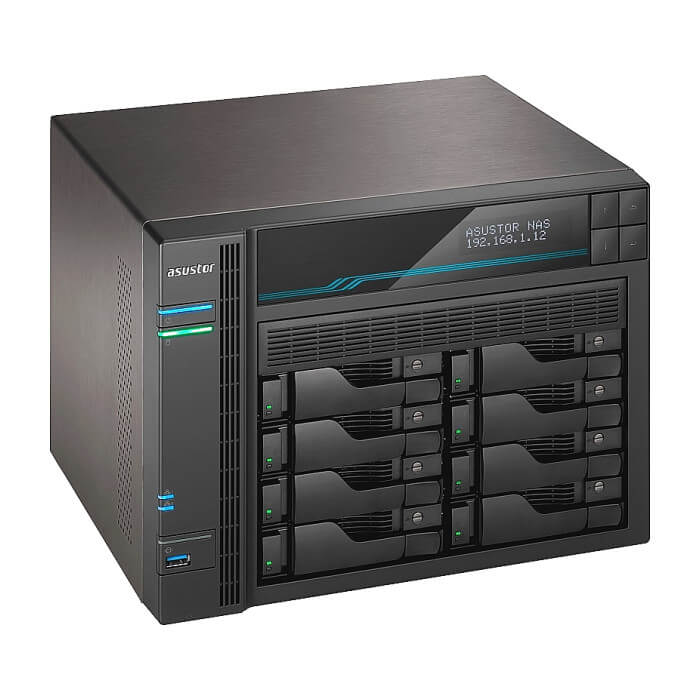 Asustor Lockerstore 8 AS6508T, 8-Bay NAS, Intel ATOM C3538 Quad-Core (Denverton 2.1GHz), 8GB DDR4 (Max 32 GB) , 10 GbE x 2, 2.5 GbE x 2, USB 3.2 Gen-1 x 2, 8 x 2.5” / 3.5” SATA (тъмнейл - 3)
