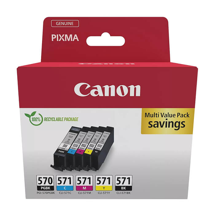 Canon PGI-570/CLI-571 PGBK/C/M/Y/BK Multi-Pack ID 90350 на супер цена от GT Computers Canon PGI-570/CLI-571 PGBK/C/M/Y/BK Multi-Pack ID 90350 на супер цена