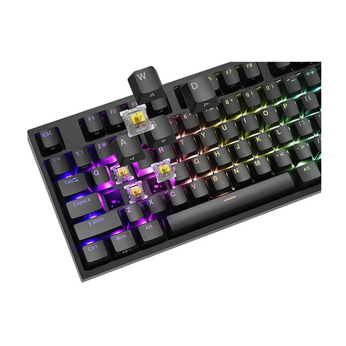 Genesis Mechanical Gaming Keyboard Thor 404 Black RGB Backlight Gateron Yellow Pro, US Layout (тъмнейл - 3)