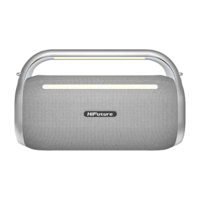HiFuture MusicBox100 Silver, 20W Output, Karaoke Enable, Two Wireless Microphone, 4000mAh Battery (Support Power Bank), RGB Lighting, Pair to Play (TWS Mode), Bluetooth 5.3 ID 94751 на супер цена от GT Computers HiFuture MusicBox100 Silver, 20W Output, Karaoke Enable, Two Wireless Microphone, 4000mAh Battery (Support Power Bank), RGB Lighting, Pair to Play (TWS Mode), Bluetooth 5.3 ID 94751 на супер цена