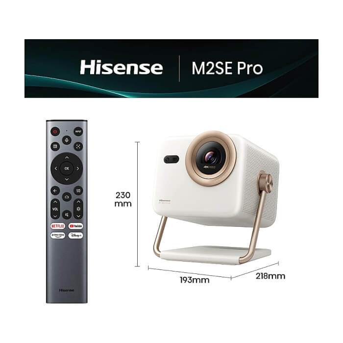 Hisense projector M2SE-PRO Home Cinema,Ultra HD (3840x2160),HDMI 1x, 1300Lumens, 1000:1, 2 x10W,VidaaU7, 65"-200", White ID 96269 (тъмнейл - 2)