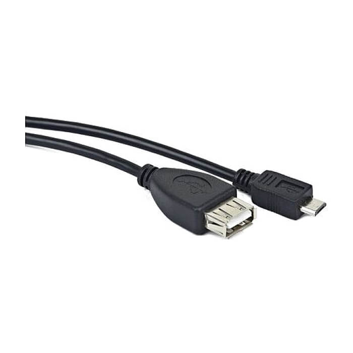 Кабел - Lanberg Cable USB MICRO(M)->USB-A(F) 2.0 0.15M OTG Black ID 72642 (тъмнейл - 2)