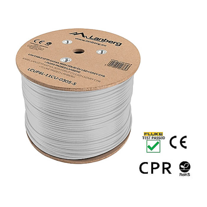 Lanberg LAN cable CAT.6a uftp 305m solid cu lszh grey cpr + fluke passed ID 87027 (тъмнейл - 2)
