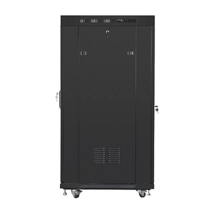 Lanberg rack cabinet 19" free-standing 27U / 600x800 self-assembly flat pack with mesh door LCD, black ID 71918 (тъмнейл - 4)