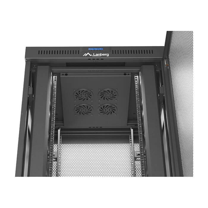 Lanberg rack cabinet 19" free-standing 37U/600X800 (FLAT PACK) with mesh door LCD black ID 87631 (тъмнейл - 3)