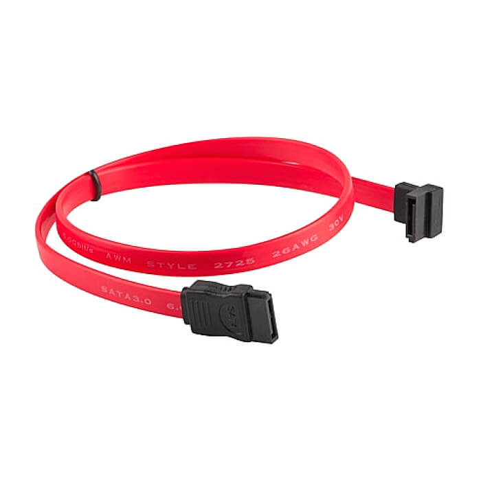 Lanberg SATA DATA III (6GB/S) F/F cable 50cm metal clips angled, red ID 92471 (тъмнейл - 2)