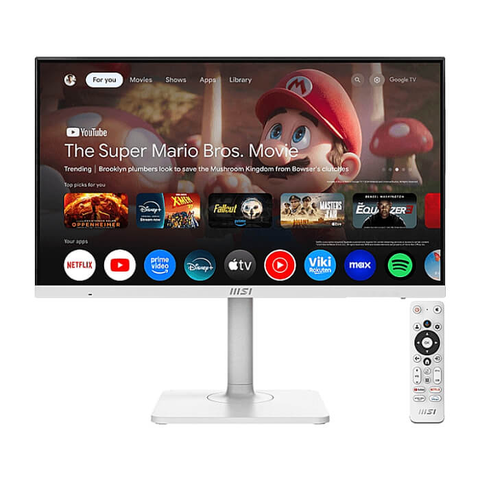 MSI Modern MD272UPSW, 27", 4ms, IPS, 3840x2160 (UHD), 16:9, Flat, Smart Google TV, Remote Control, HDR Ready, 300 nits, 1000:1, DP(1.4a), HDMI2.0b, TypeC DP alt. w/PD (65W), 2 ID 89358 на супер цена от GT Computers MSI Modern MD272UPSW, 27", 4ms, IPS, 3840x2160 (UHD), 16:9, Flat, Smart Google TV, Remote Control, HDR Ready, 300 nits, 1000:1, DP(1.4a), HDMI2.0b, TypeC DP alt. w/PD (65W), 2 ID 89358 на супер цена
