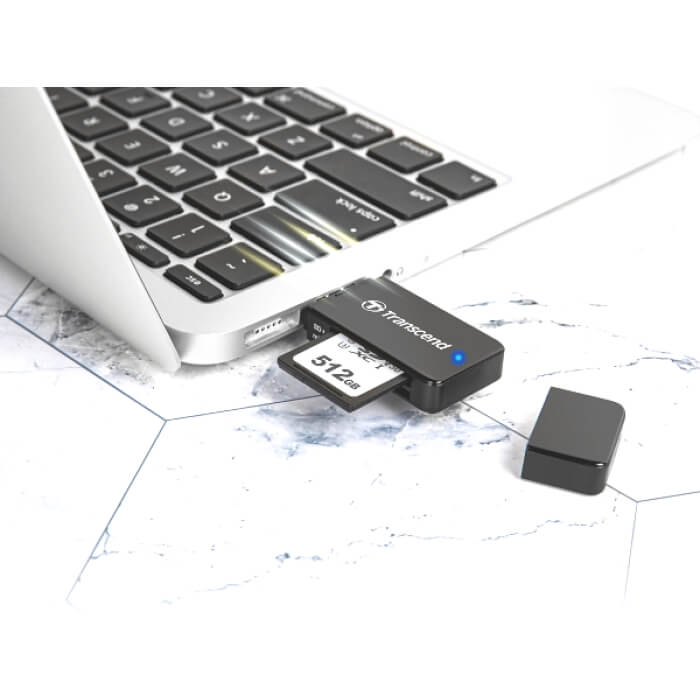 Transcend SD/microSD Card Reader, USB 3.0/3.1 Gen 1, Black ID 63319 (тъмнейл - 3)
