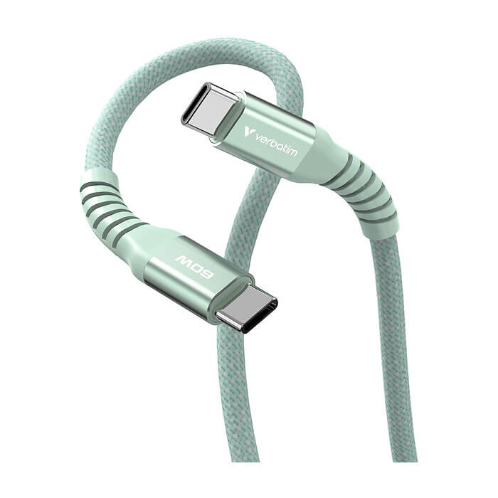 Verbatim Sync & Charge USB-C to USB-C 100W Magnetic 120 cm - Green ID 84962 (тъмнейл - 4)