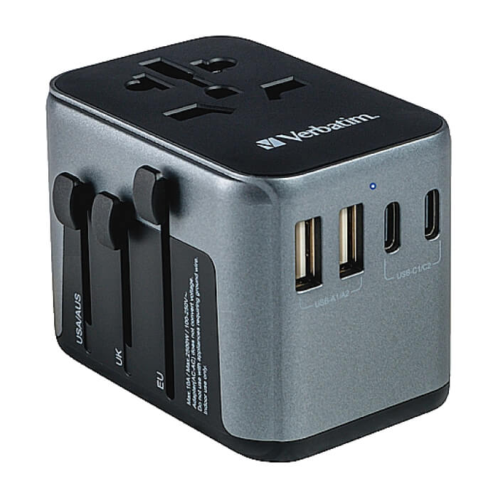 Verbatim UTA-03 Universal Travel Adapter with 1 x USB-C PD 30W & QC 3.0 / 2 x USB-C / 2 x USB-A на супер цена