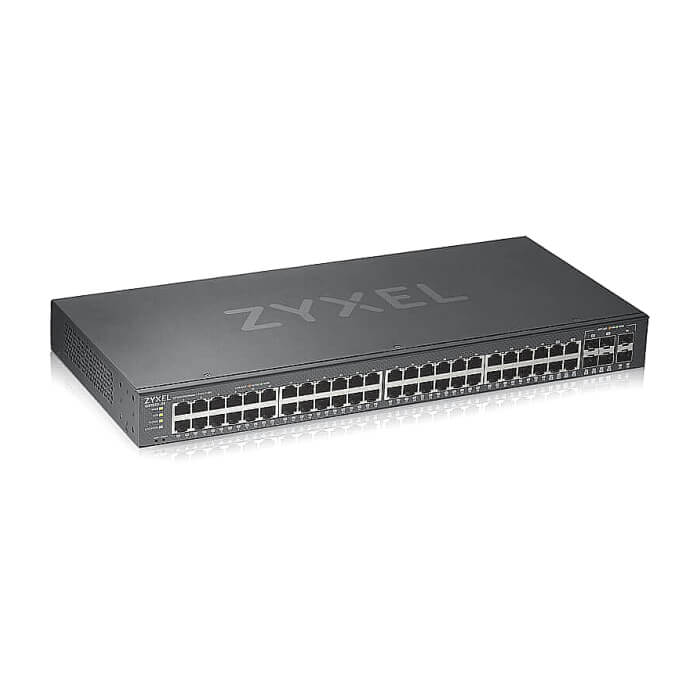 ZyXEL GS1920-48v2, 50 Port Smart Managed Switch 44x Gigabit Copper and 4x Gigabit dual pers., hybrid mode, standalone or NebulaFlex Cloud (тъмнейл - 2)