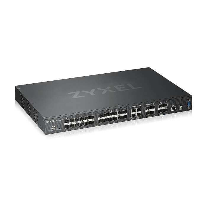Zyxel XGS4600-32F L3 Managed Switch, 24 port Gig SFP, 4 dual pers. and 4x 10G SFP+, stackable, dual PSU (тъмнейл - 4)
