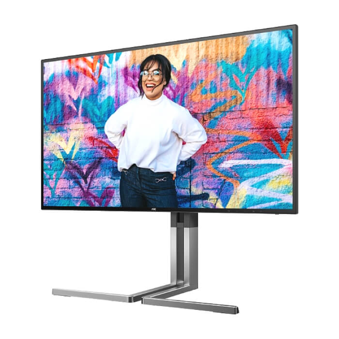 AOC U27U3CV, 27" Nano IPS WLED, 3840x2160@60Hz, 4ms GtG, 400cd m/2, 1300:1, 50M:1 DCR, Adaptive Sync, FlickerFree, Low Blue Light, 3Wx2, Tilt, Height Adjust, Pivot, Swivel, 2xHDMI, DP, USB hub ID 86695 (тъмнейл - 5)
