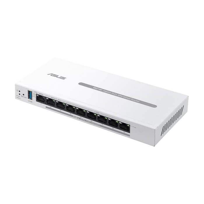 Asus Business Gigabit PoE+ VPN Wired Router, ExpertWiFi EBG19P, 8 PoE+ ports, 123W, 1 gigabit WAN+2 gigabit WAN/LAN, USB 3.2, PoE centralized control, SDN, guest portal, Multi-WAN, (тъмнейл - 3)
