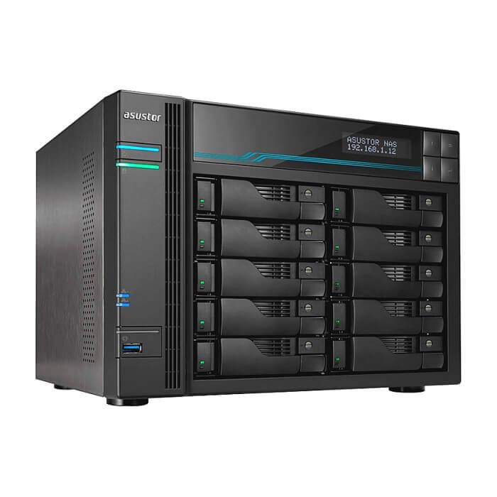 Asustor Lockerstore 10 AS6510T, 10-Bay NAS, Intel ATOM C3538 Quad-Core( Denverton 2.1GHz), 8GB DDR4 (Max 32 GB) , 10 GbE x 2, 2.5 GbE x 2, USB 3.2 Gen-1 x 2, 10 x 2.5” / 3.5” S (тъмнейл - 4)
