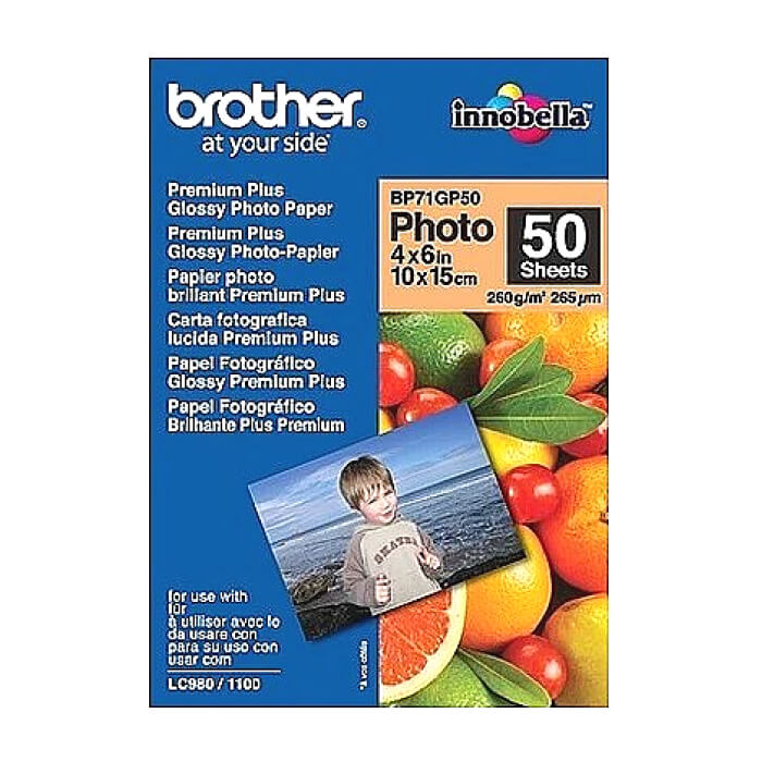 Brother BP71GP50 Premium Plus Glossy Photo Paper, A6 (4x6"), 50 Sheets ID 70914 на супер цена