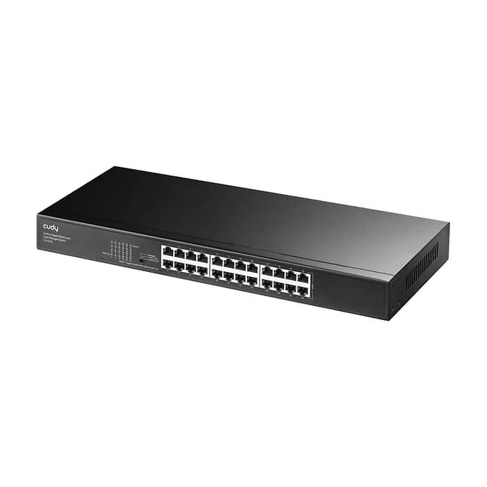 Cudy GS1024E 24-Port Gigabit Rackmount Light Managed Switch, 24 Gigabit RJ45 Ports, 19-inch Rack-mountable Steel Case (тъмнейл - 2)