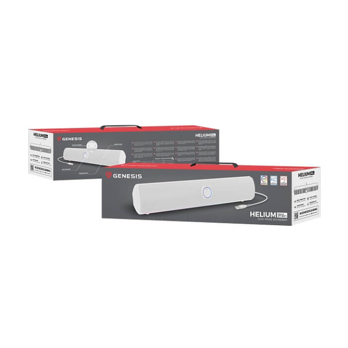 Genesis Soundbar Helium, 312BT, 2.0 Bluetooth, White (тъмнейл - 3)