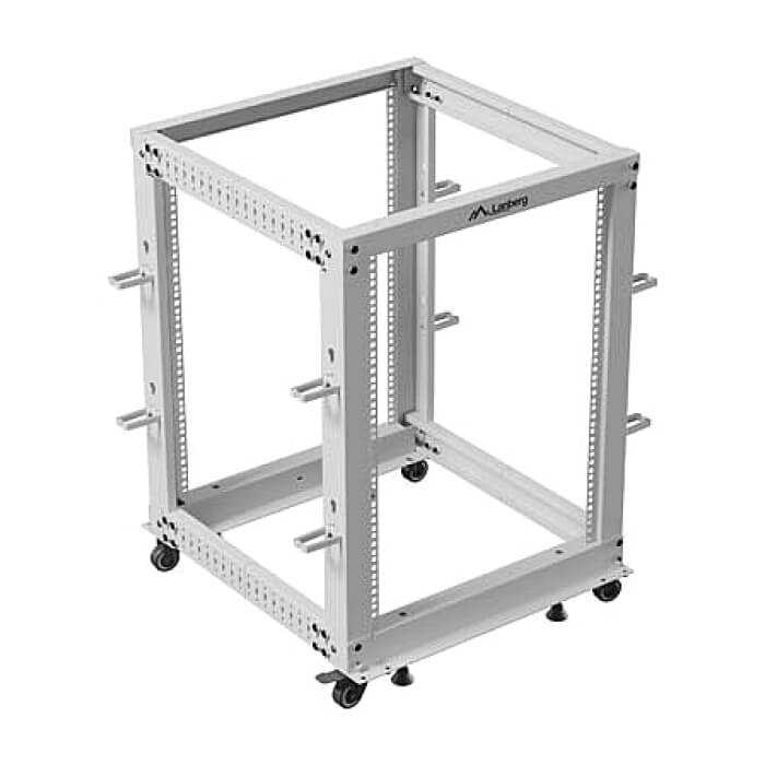 Lanberg open rack 19" 15U 600x600-1100 adjustable, grey ID 96768 (тъмнейл - 5)