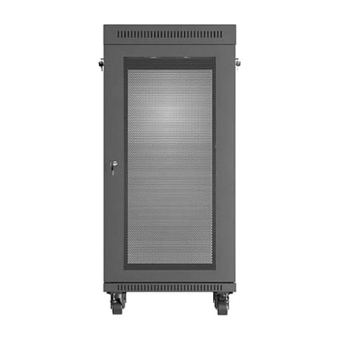 Lanberg Rack Cabinet 19" Free-Standing 24U/600X600 (FlAT Pack) With Mesh Door LCD Black V2 ID 98070 (тъмнейл - 4)