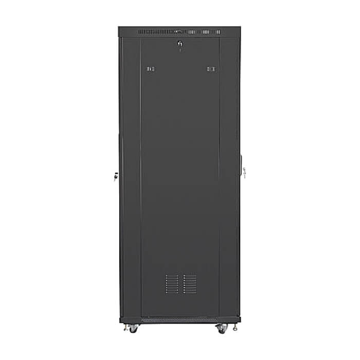 Lanberg rack cabinet 19" free-standing 27U/800x1000 (flat pack) with glass door lcd black v2 ID 87624 (тъмнейл - 5)