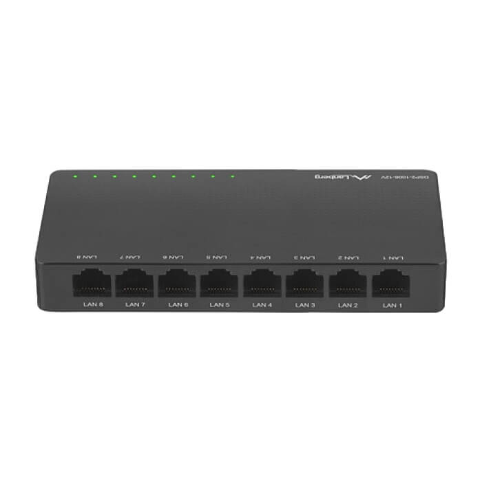 Lanberg switch dsp2-1008-12v 8x 1GB/s unmanaged gigabit ethernet desktop 12v (тъмнейл - 2)