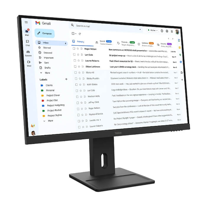 Lenovo ThinkVision E27-40 27" IPS, WLED, 1920x1080, 16:9, 100Hz, 300 cd/m2, 1500:1, Speakers 2Wx2, HDMI, DP, VGA, Tilt, Swivel, Pivot, Height Adjust Stand ID 93197 (тъмнейл - 2)