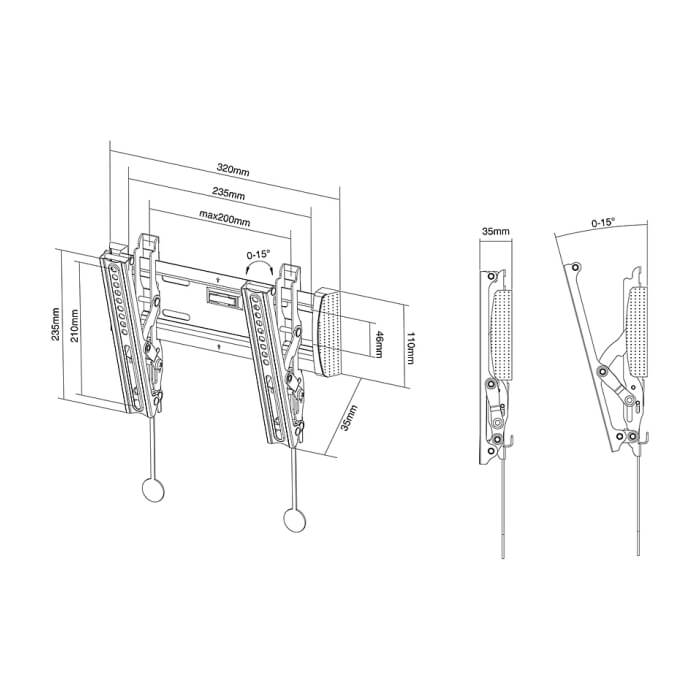 Neomounts Flat Screen Wall Mount (tilt) ID 84238 (тъмнейл - 3)