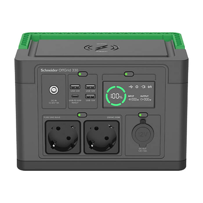 Schneider OffGrid Portable Power Station 330, 332Wh Lithium-ion, 2 Schuko, Sinewave ID 86499 на супер цена от GT Computers Schneider OffGrid Portable Power Station 330, 332Wh Lithium-ion, 2 Schuko, Sinewave ID 86499 на супер цена