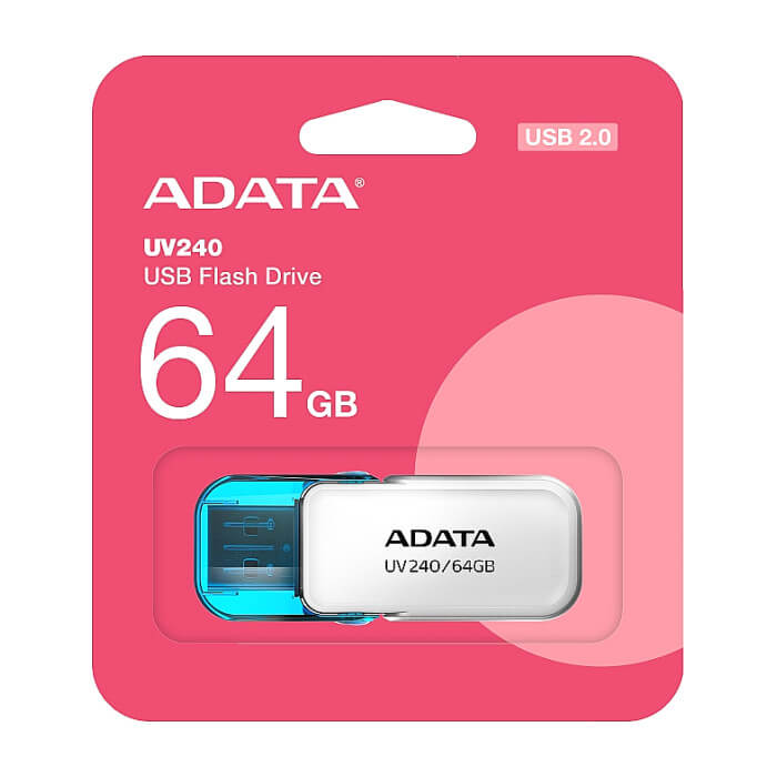 ADATA UV240 64GB USB 2.0 White ID 74239 на супер цена от GT Computers ADATA UV240 64GB USB 2.0 White ID 74239 на супер цена