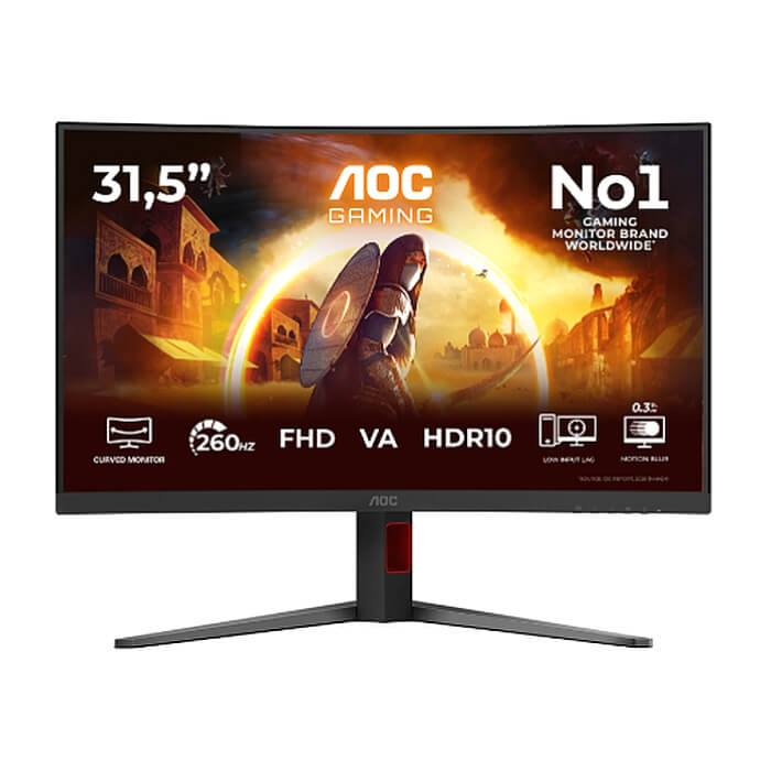 AOC C32G4Z, 31.5" Curved 1500R, VA, WLED, 1920x1080@260Hz (OC, Native 240Hz), 4ms GtG, 0.3ms MPRT, 300cd m/2, 3500:1, Adaptive Sync, FlickerFree, Anti Blue Light, 5Wx2, Tilt, ID 97973 на супер цена