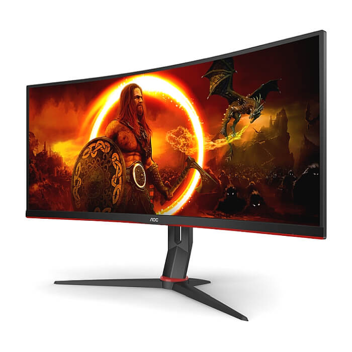 AOC CU34G2XP/BK, 34" Curved 1500R VA, WLED, 3440x1440@180Hz, 1ms GtG, 1ms MPRT, 430 cd/m2, 4000:1, 80M:1 DCR, Tilt, Height Adjust, Swivel, 2xHDMI, 2xDP, USB hub ID 81036 (тъмнейл - 2)