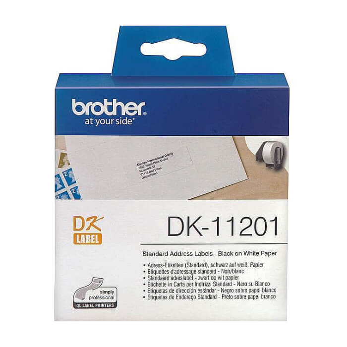 Brother DK-11201 Roll Standard Address Labels, 29mmx90mm, 400 labels per roll, Black on White ID 70792 на супер цена
