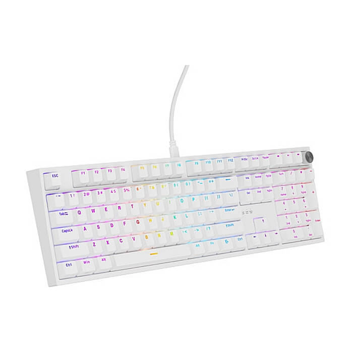 Genesis Mechanical Gaming Keyboard Thor 404 White RGB Backlight Gateron Yellow Pro, US Layout (тъмнейл - 5)