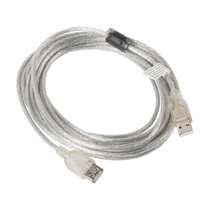 Кабел - Lanberg extension cable USB 2.0 AM-AF, 5m, transparent ferrite ID 72648 (тъмнейл - 2)