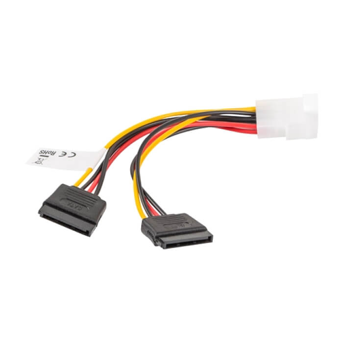 Lanberg molex (m) -> 2x SATA (f), cable 15cm (тъмнейл - 3)