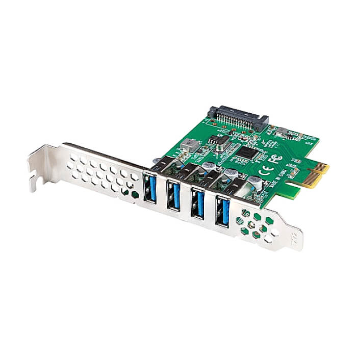 Lanberg pci express x1 card->4x USB-A 3.1 gen1 low profile (тъмнейл - 3)