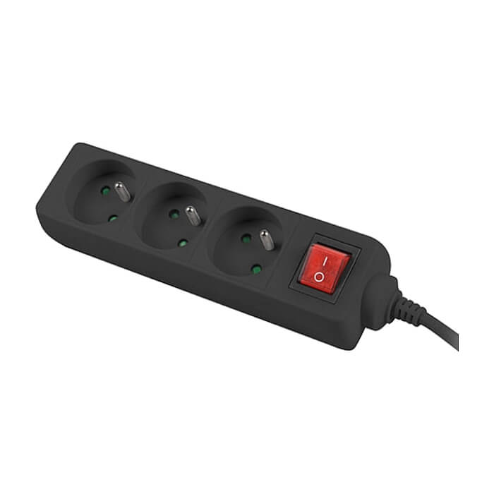 Lanberg power strip 1.5m, 3 sockets, french with circuit breaker quality-grade copper cable, black на супер цена