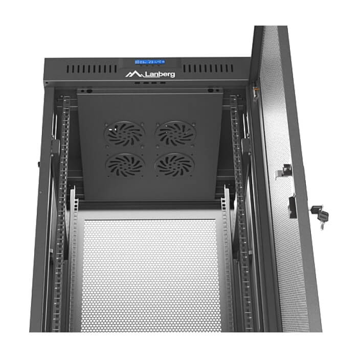 Lanberg rack cabinet 19" free-standing 37U/600X600 (FLAT PACK) with mesh door LCD black ID 87632 (тъмнейл - 4)