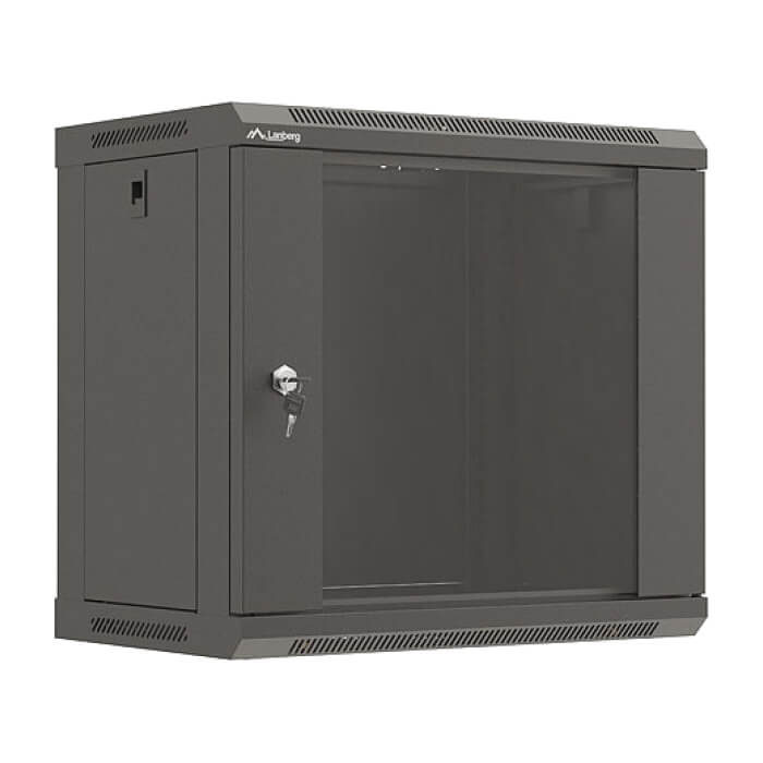 Lanberg rack cabinet 19" wall-mount 9U/540x350 (flat pack) with glass door black ID 87598 на супер цена от GT Computers Lanberg rack cabinet 19" wall-mount 9U/540x350 (flat pack) with glass door black ID 87598 на супер цена