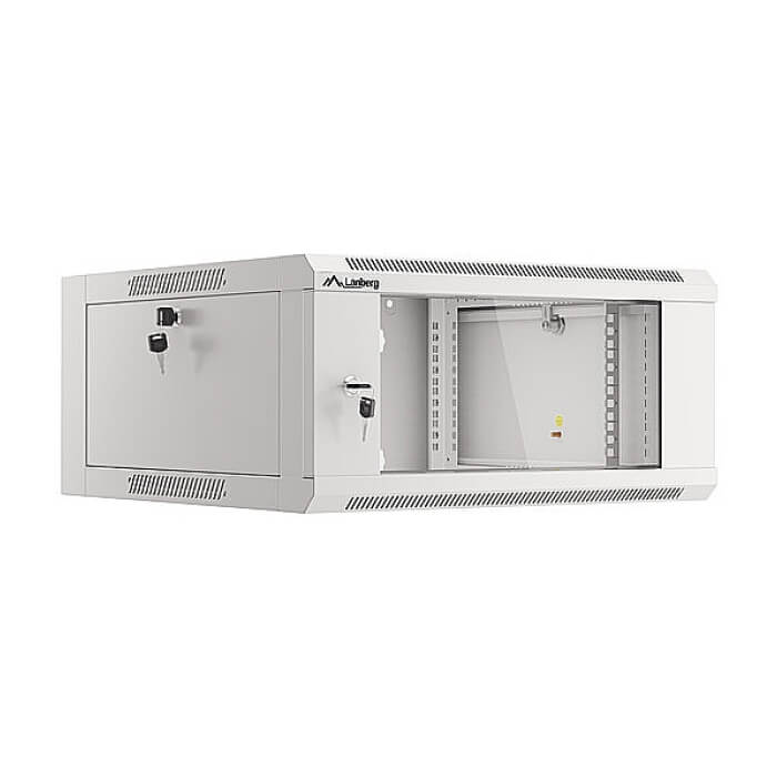Lanberg rack cabinet 19" wall-mounted 4U 600 fast assembly (flat pack) grey ID 87589 (тъмнейл - 5)