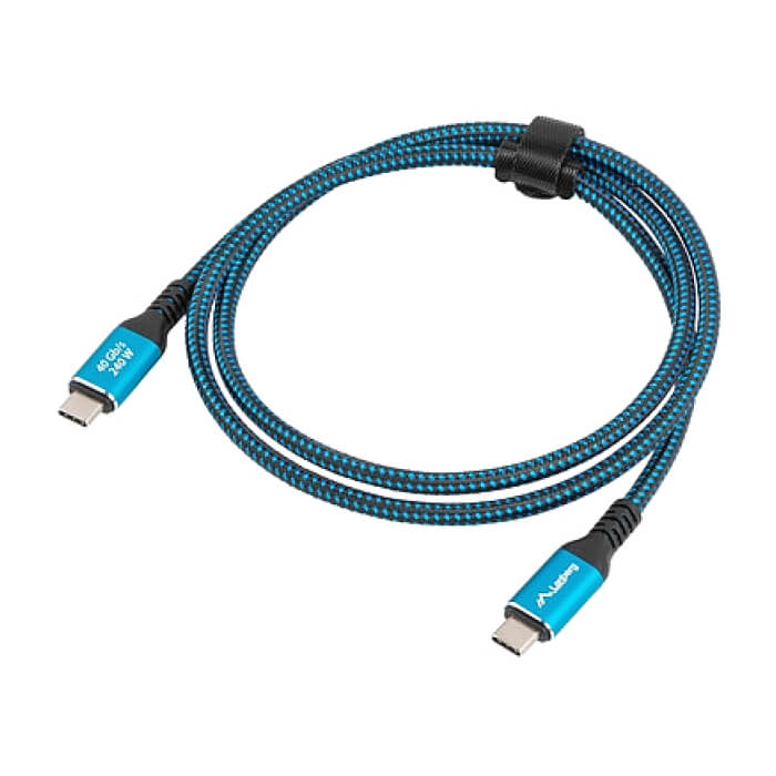 Lanberg USB-C M/M 4.0 cable 2m 240w 8k 60hz black-blue ID 86829 (тъмнейл - 2)