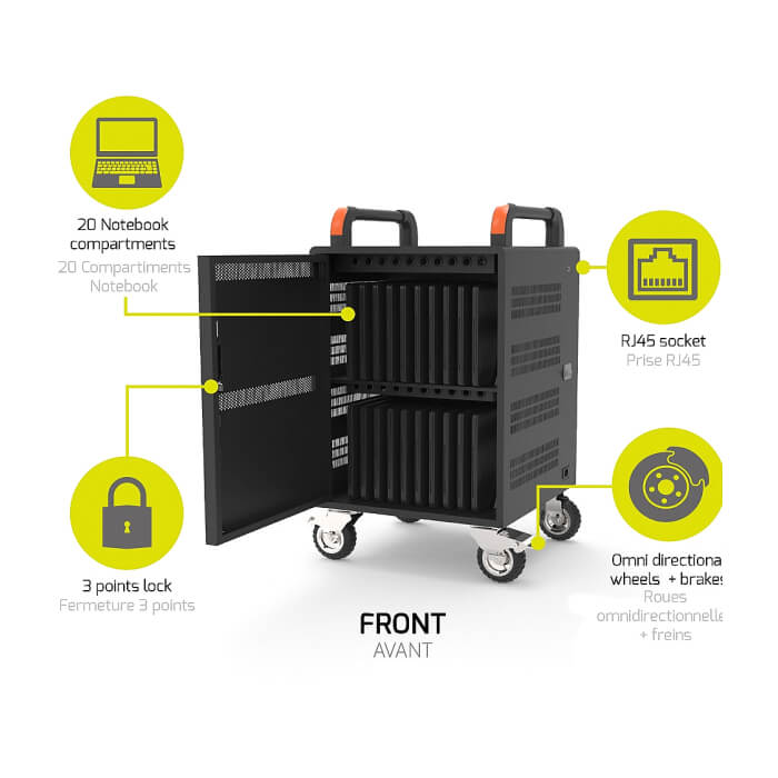 PORT charging cabinet 20 notebooks + rack 19'' - 1 u ID 75263 (тъмнейл - 5)