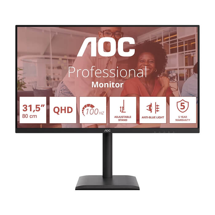 AOC Q32E4U, 31.5" IPS WLED, 2560x1440@100Hz, 4ms GtG, 350cd m/2, 1000:1, 20M:1 DCR, Adaptive Sync, FlickerFree, Anti Blue Mode, 3Wx2, Tilt, Height Adjust, Pivot, Swivel, 2xHDM ID 96473 на супер цена