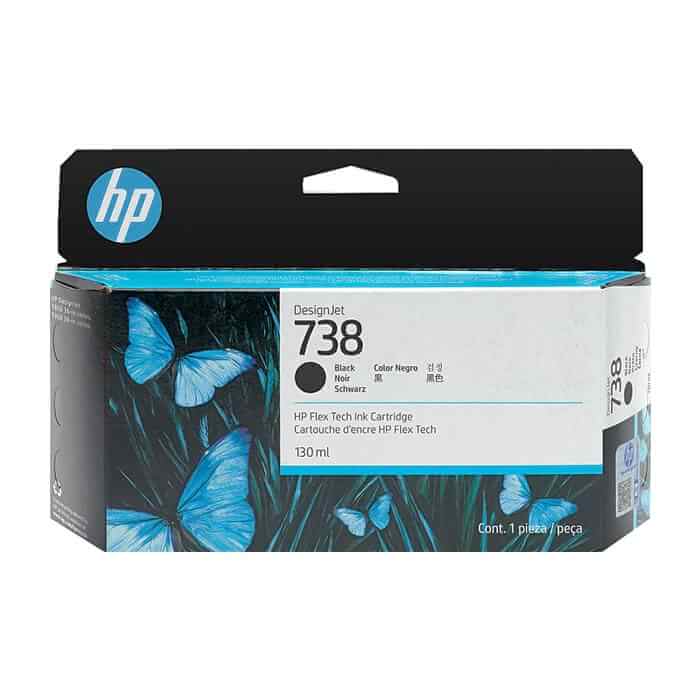 HP 738 130-ml Black DesignJet Ink Cartridge ID 78025