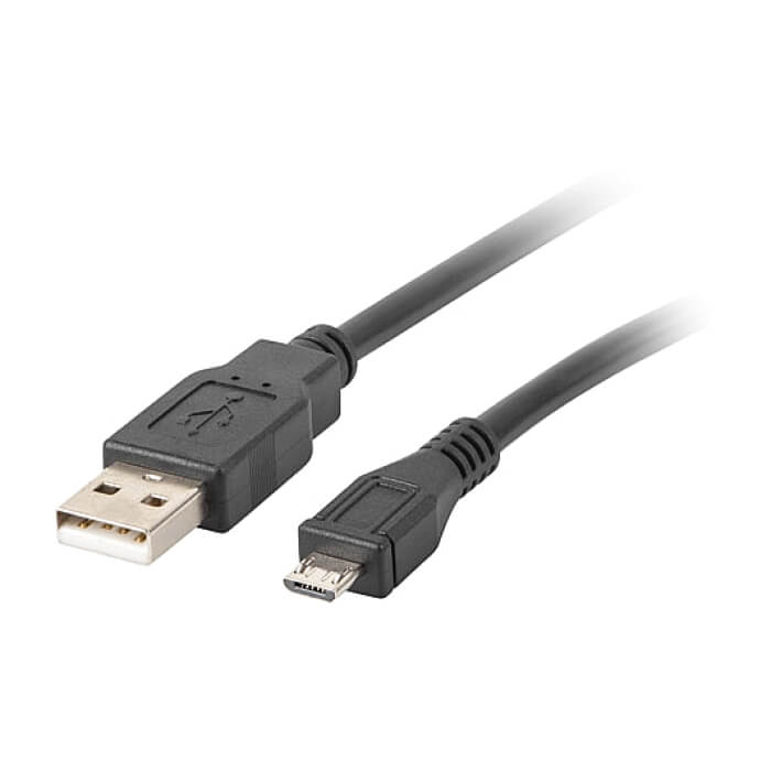 Кабел - Lanberg USB MICRO-B (M) -> USB-A (M) 2.0 cable 0.3m, black ID 72643 (тъмнейл - 2)