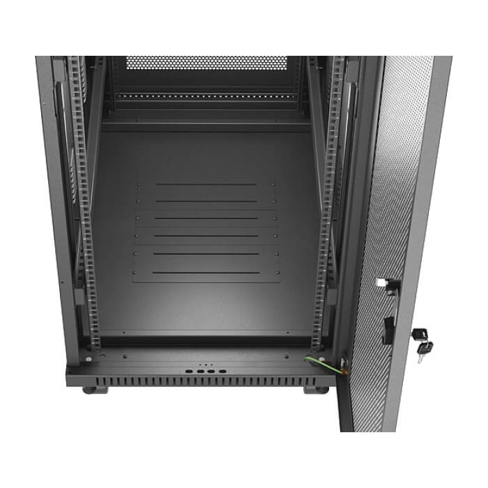 Lanberg rack cabinet 19" free-standing 32U/600X1000 (FLAT PACK) with mesh door LCD black ID 87223 (тъмнейл - 2)