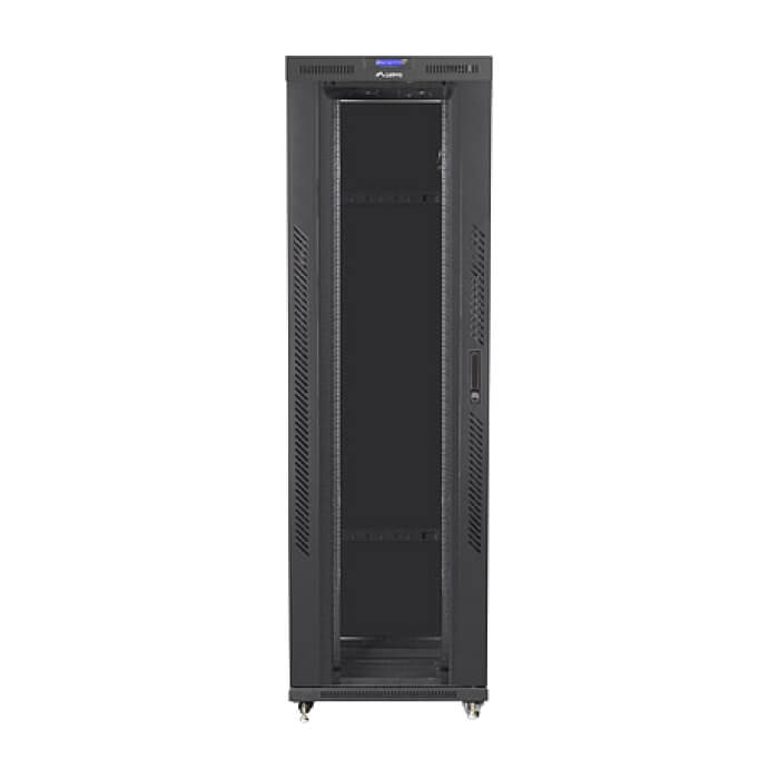 Lanberg rack cabinet 19" free-standing 42U/800x1200 (flat pack) with glass door lcd black v2 ID 87175 (тъмнейл - 4)