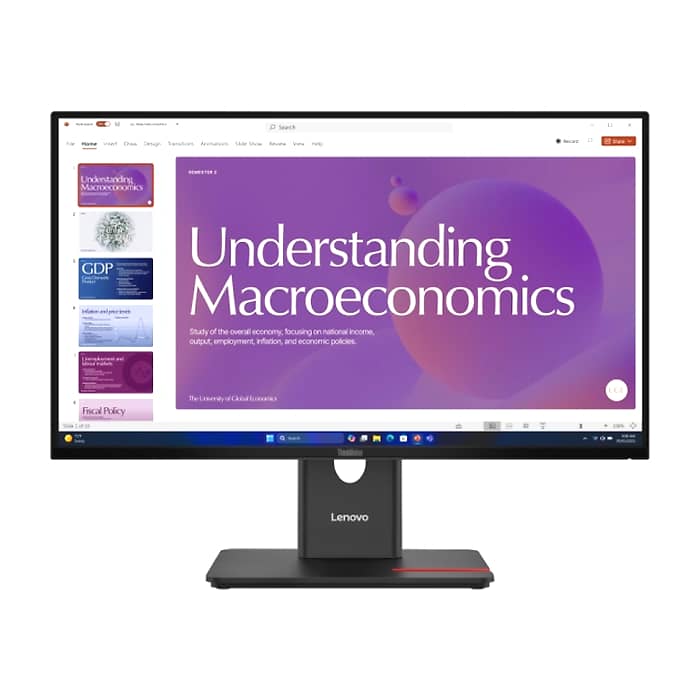 Lenovo ThinkVision T24D-40 23.8" IPS, 16:9, 1920x1080, 1500:1, 4/6ms, 120Hz, HDMI, DP, RJ-45, USB, Tilt, Swivel, Pivot, Height Adjust Stand
